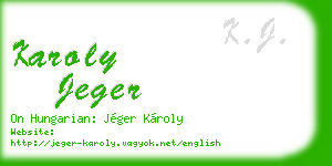 karoly jeger business card